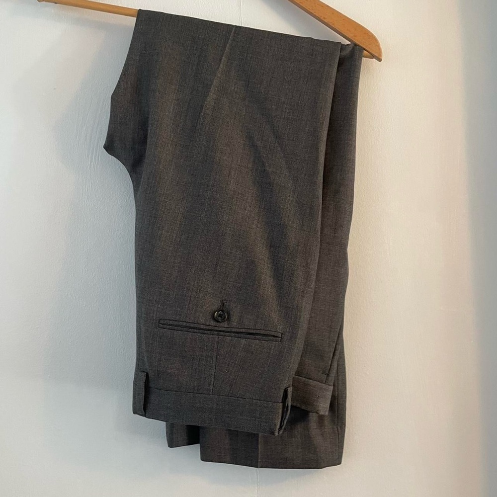 J. Crew Men's W33 L34 Gray Grey 100% Wool Tollegno Dress Pants Trousers